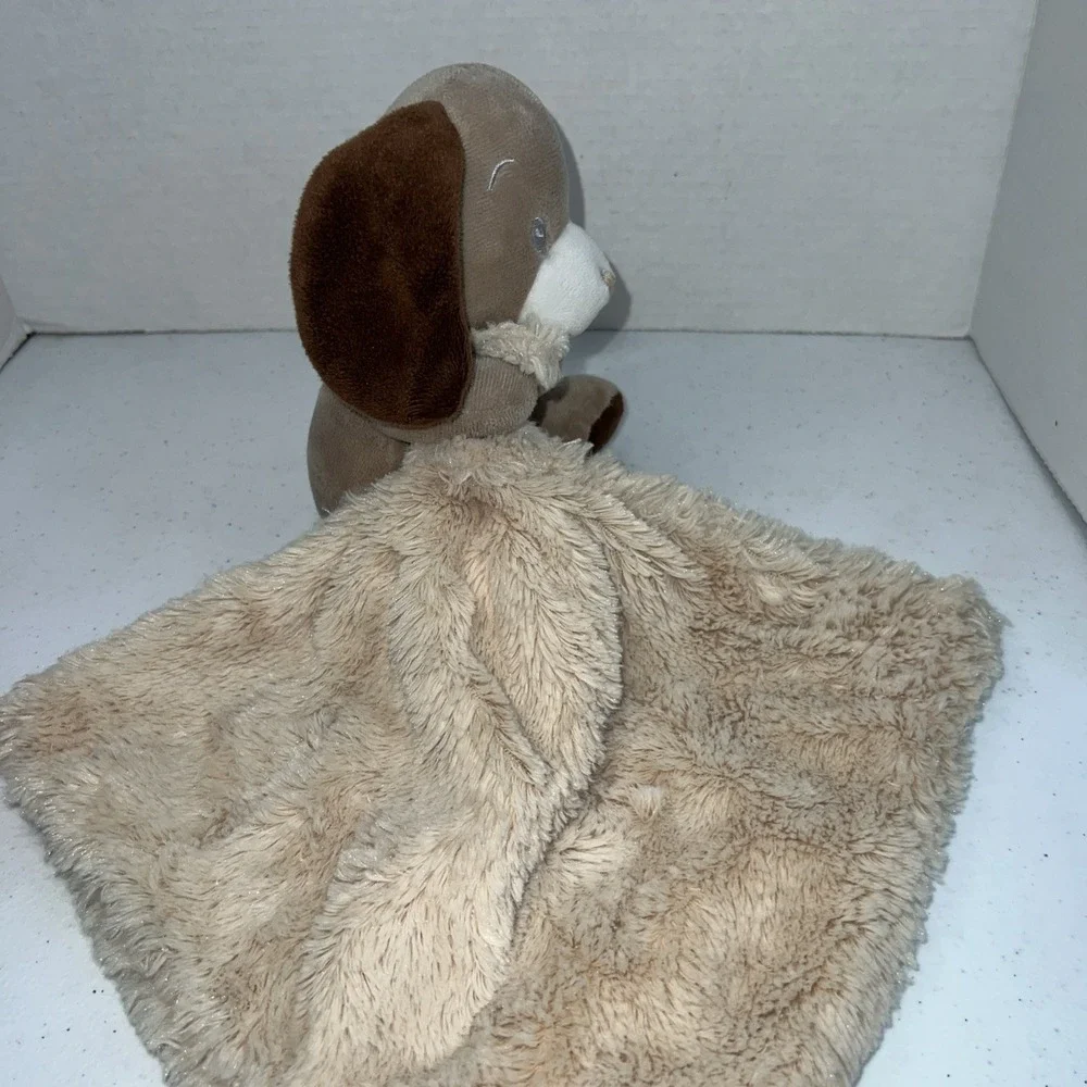 Little Mimos Brown Puppy Dog Tan Security Blanket Plush Stuffed Lovey